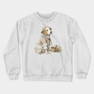 Puppy dog in outfit Crewneck Sweatshirt